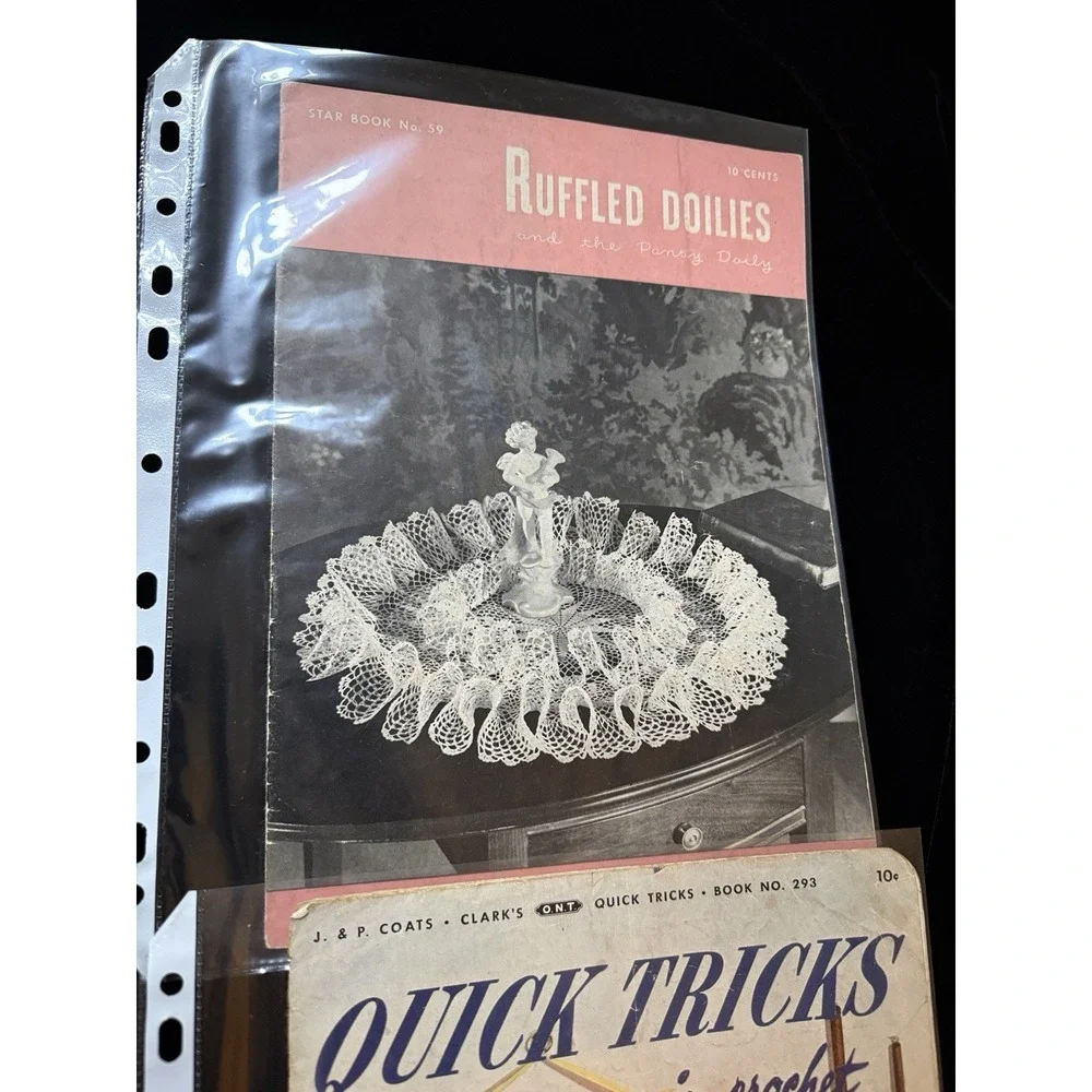 Vintage 50s Crochet Books Lot of 5 Ruffled Doilies Quick Tricks Lace Trends